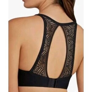 Paramour 34DDD Black Plunge Racerback Padded Bra 115011 Romantic Gothic